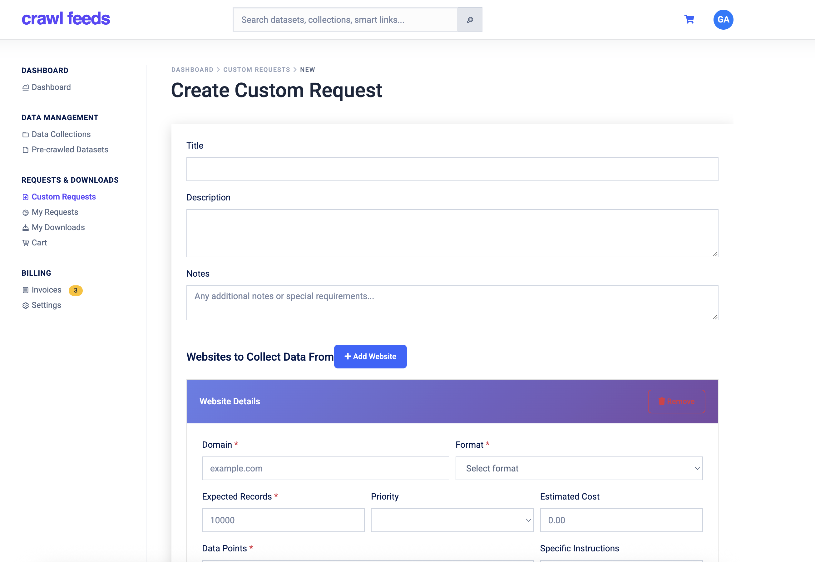 Custom Request Form